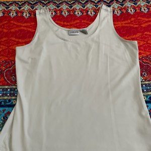 Chico's Off White no sleeve camisole top, in 90 Nylon, 10% Spandex, size 1